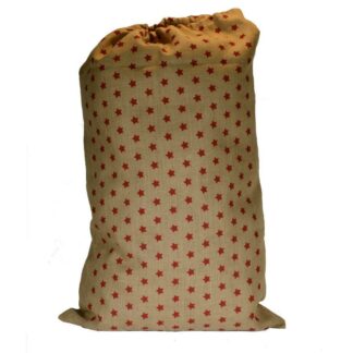 Sacchetto juta stelle rosso cm60xh95x1