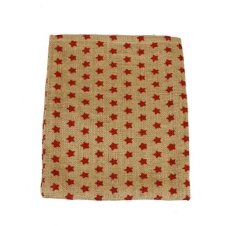 Sacchetto juta stelle rosso cm20xh30x0,5