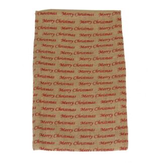 Sacchetto juta scritte rosso cm20xh40x0,5