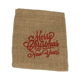 Sacchetto juta scritta rosso cm15xh20x0,5
