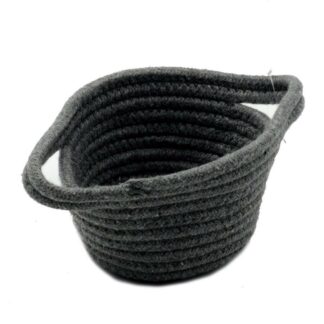 Cestina tessuto grigio tondo cmø14h9