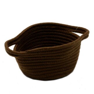 Cestina tessuto marrone tondo cmø14h9