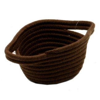 Cestina tessuto marrone tondo cmø19h11