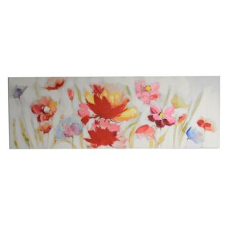 Quadro dipinto fiori cm150x50x3