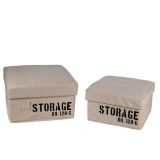 Scatola tessuto 1-2 crema storage quadro pieghevole cm36x36h20