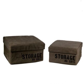 Scatola tessuto 1-2 marrone storage quadro pieghevole cm36x36h20