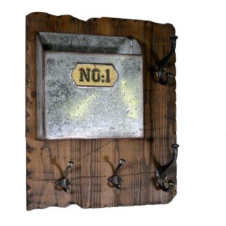 Portalettere legno 1 posto c/appendino 4p cm46,5x15h56