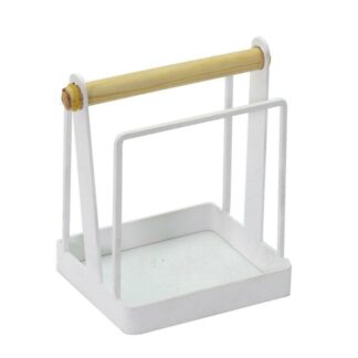 Portagioie metallo bianco e legno cm12x10,5h16