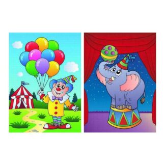 Quadro clown al circo 2ass cm35x45x2 stampa
