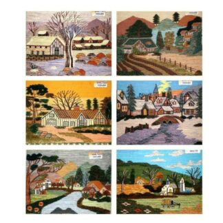 Quadro tessuto arazzo paesaggio montagna 6 assortiti cm70x90