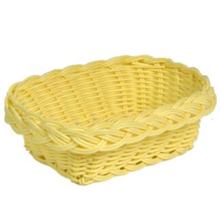 Cestina polyrattan rettangolare crema cm18x13,5h6