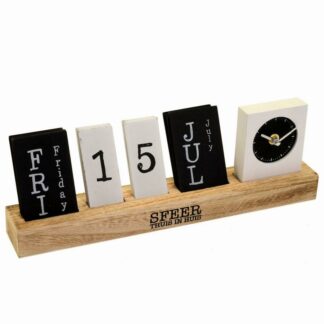 Calendario con orologio cm37x5,5h11