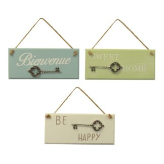 Targhetta legno chiave 3 assortiti cm18x8x1,2