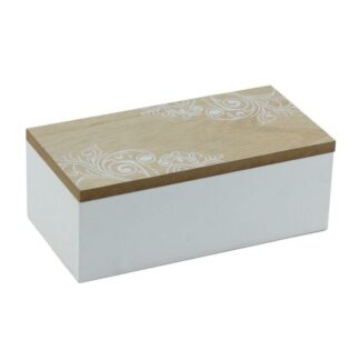 Scatola portathe iside legno rettangolare 2 scomparti cm20x10h7