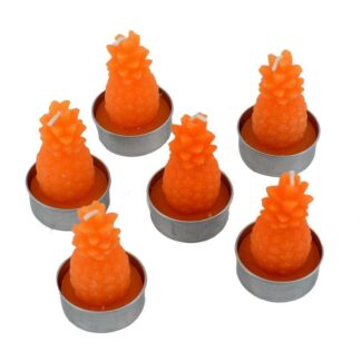 Candela ananas arancione confezione 6 pezzi cm14x10h7,5