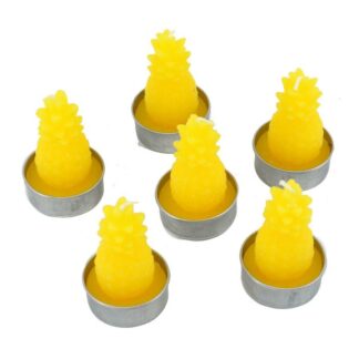 Candela ananas giallo confezione 6 pezzi cm14x10h7,5