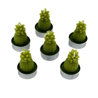 Candela ananas verde confezione 6 pezzicm14x10h7,5