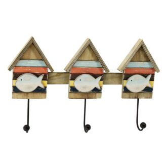 Appendino mare legno 3 posti cabina conpesce cm33,5x20x3,8