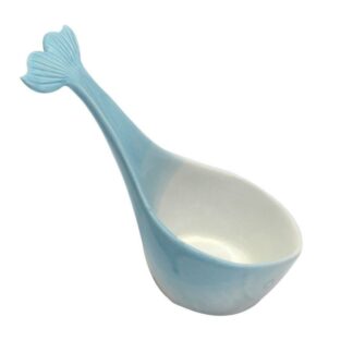Ciotola balena mare ceramica bianco azzurro cm15x7,1h14,2