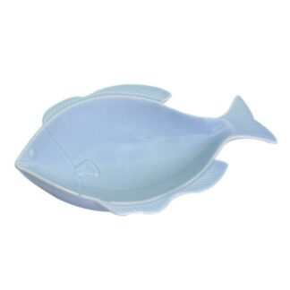 Svuotatasche mare pesce ceramica azzurro cm24,6x16h4,2