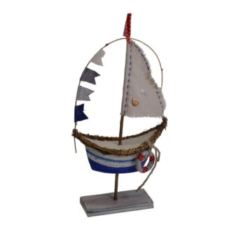 Barca legno e tessuto cm22x22h45