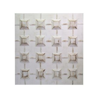 Quadro dipinto bianco con quadretti cm80x80x3/5