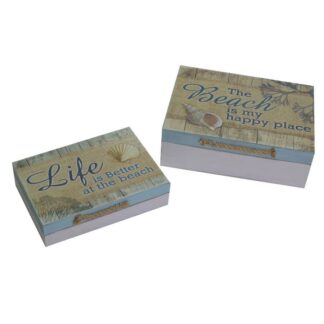 Scatola mare legno 1-2 conchiglia rettangolare cm24x18h8