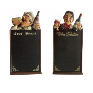 Lavagna legno cuoco con bicchiere rettangolare 2 assortiti cm30x60x3