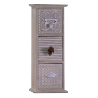 Portatutto legno milo 3 cassetti rettangolare cm14x11,5h35