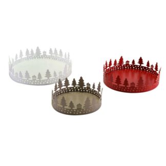 Vassoio metallo 1-3 alberi tondo cmø32h8