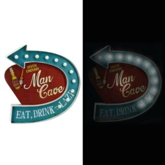 Insegna metallo rosso blu c/led cm46,5x45,8x5