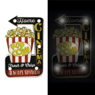 Insegna metallo pop corn c/led cm25x40,5x5