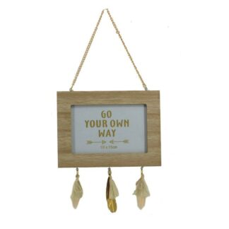 Portafoto muro legno plume rettangolarecm19h14/22