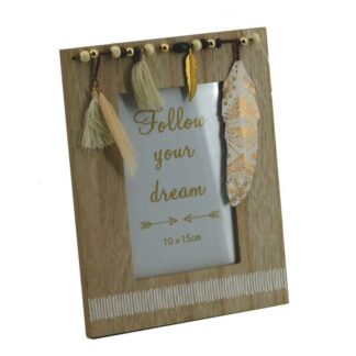 Portafoto muro legno plume rettangolarecm17x21,5