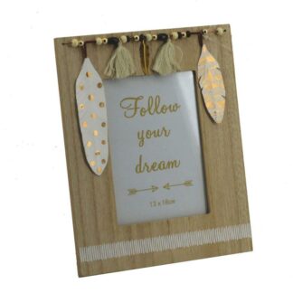 Portafoto muro legno plume rettangolarecm21,5x26,5