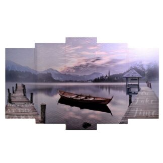 Quadro stampa lago set 5 pezzi cm150x90x1,8