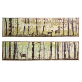 Quadro legno foresta scritte 2 assortiti cm120xh30x3,5