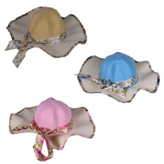 Cappello donna con fiocco floreale assortiti taglia 39 cm29xh39x10
