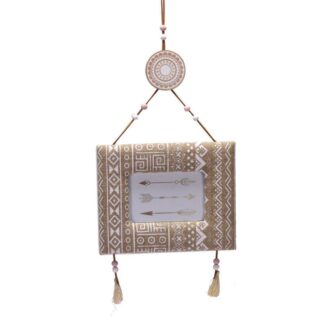 Portafoto muro legno tessuto morfeo rettangolare cm21x50x2