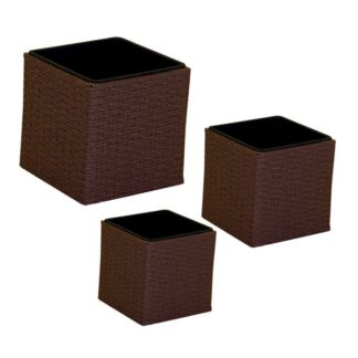 Portavaso polyrattan 1-3 noce quadro cm38x38h38