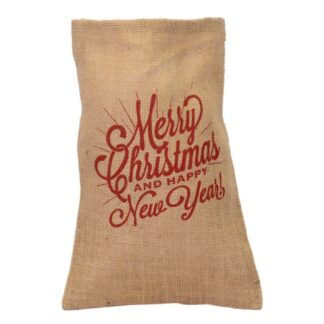 Sacchetto juta scritta rosso cm20xh30x0,5