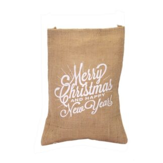 Sacchetto juta decori bianco cm10xh15x1