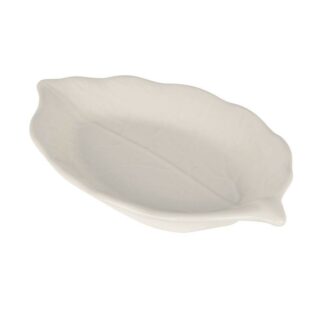 Piatto velvet crema foglia cm31xh4x19