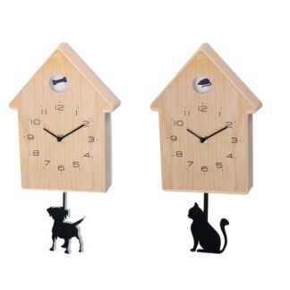 Orologio plastica naturale gatto e cane2 assortiti cm19x42x4,5