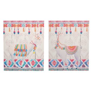 Quadro stampa lama mosaico 2 assortiti cm40x50x1,8