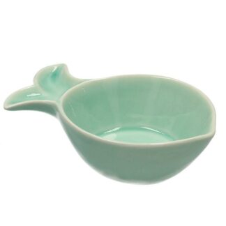 Svuotatasche mare ceramica verde acqua pesce cm20,5x13h6,5