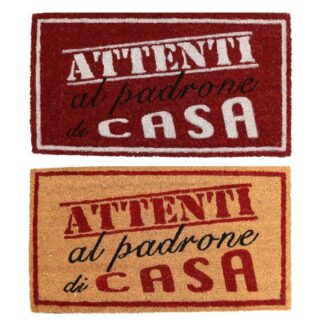 Zerbino cocco cm40x75x1,4 attenti al padrone 2 assortiti