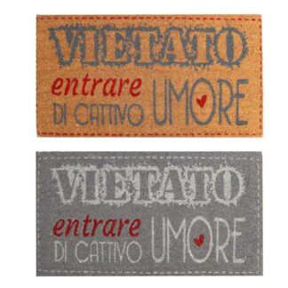 Zerbino cocco cm40x75x1,4 vietato cattivo umore 2 assortiti