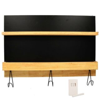 Lavagna con appendino legno 3 posti e gessetto cm60x40/47x8