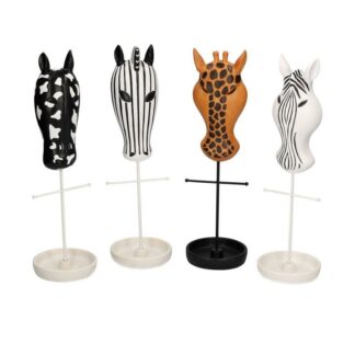 Portagioie testa animali 4 assortiti cm10,5x10,5h37